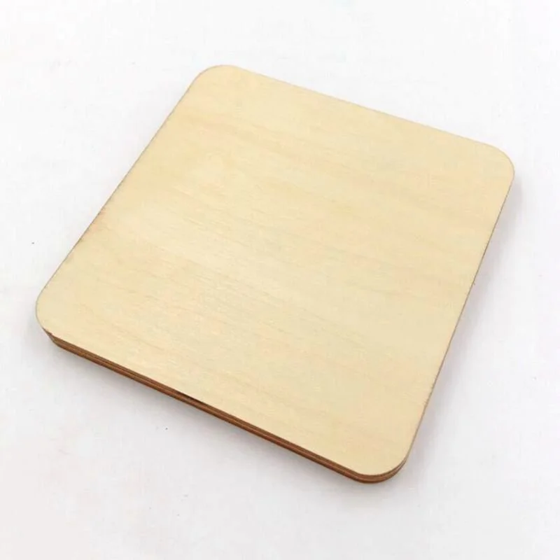 100 шт. 10 мм 20 пустое дерево кусочки квадратный незавершенный вырез Висячие