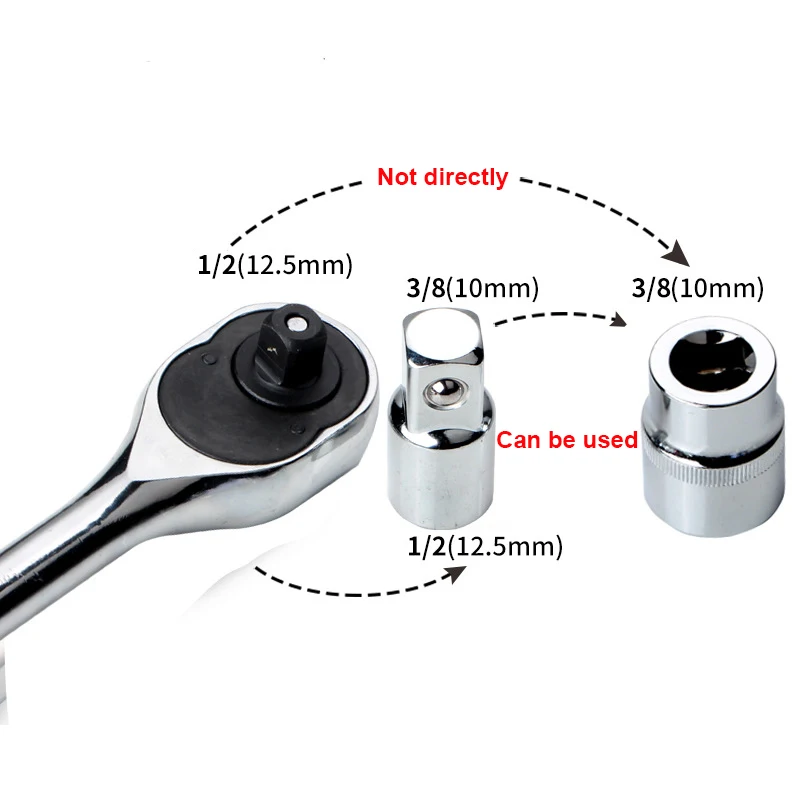 

Impact Socket Adaptor CR-V Ratchet Wrench Socket Converter 1/2 to 3/8 3/8 to 1/4 3/4 to 1/2 Drive for Car Repair Tools