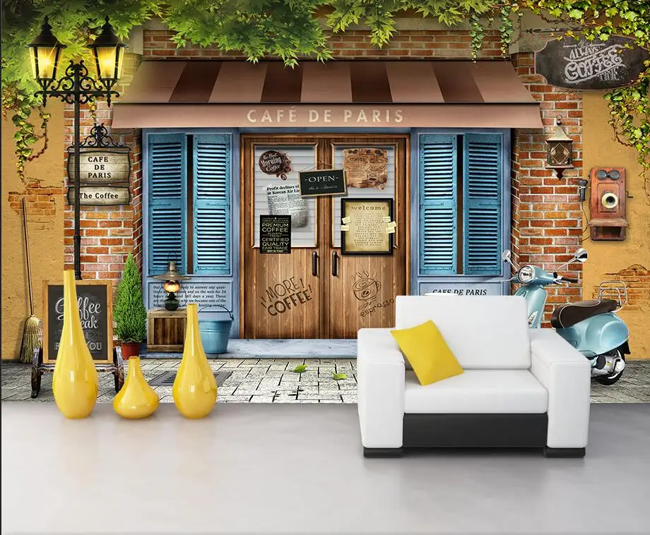 Шелковый материал настенная бумажная фотобумага на заказ 3D городской уличный