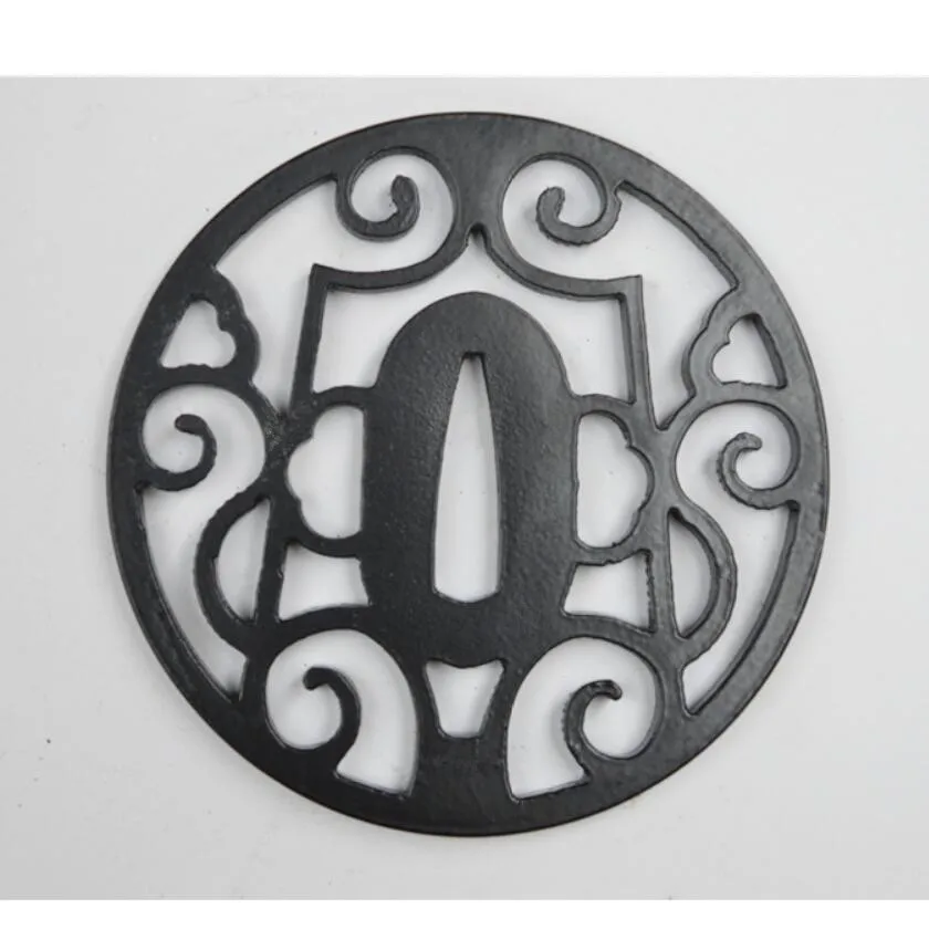 Красивая железная стальная защитная накладка Tsuba для японского самурайский меч