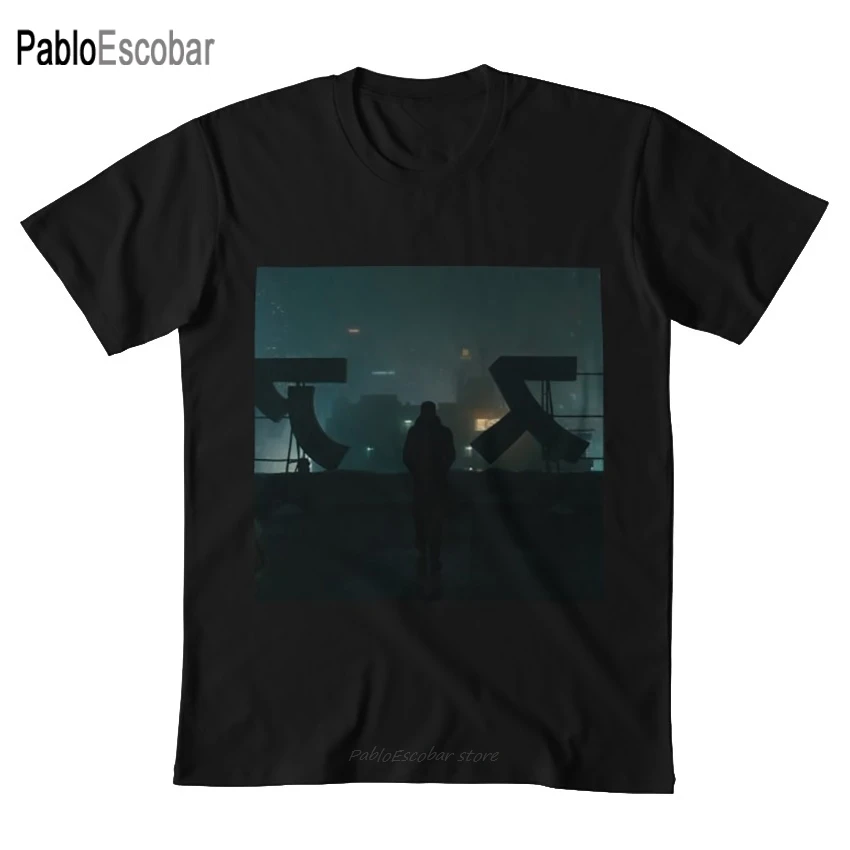 Однотонная футболка 2049 с лезвием бегунком из фильма synthwave | Мужская одежда