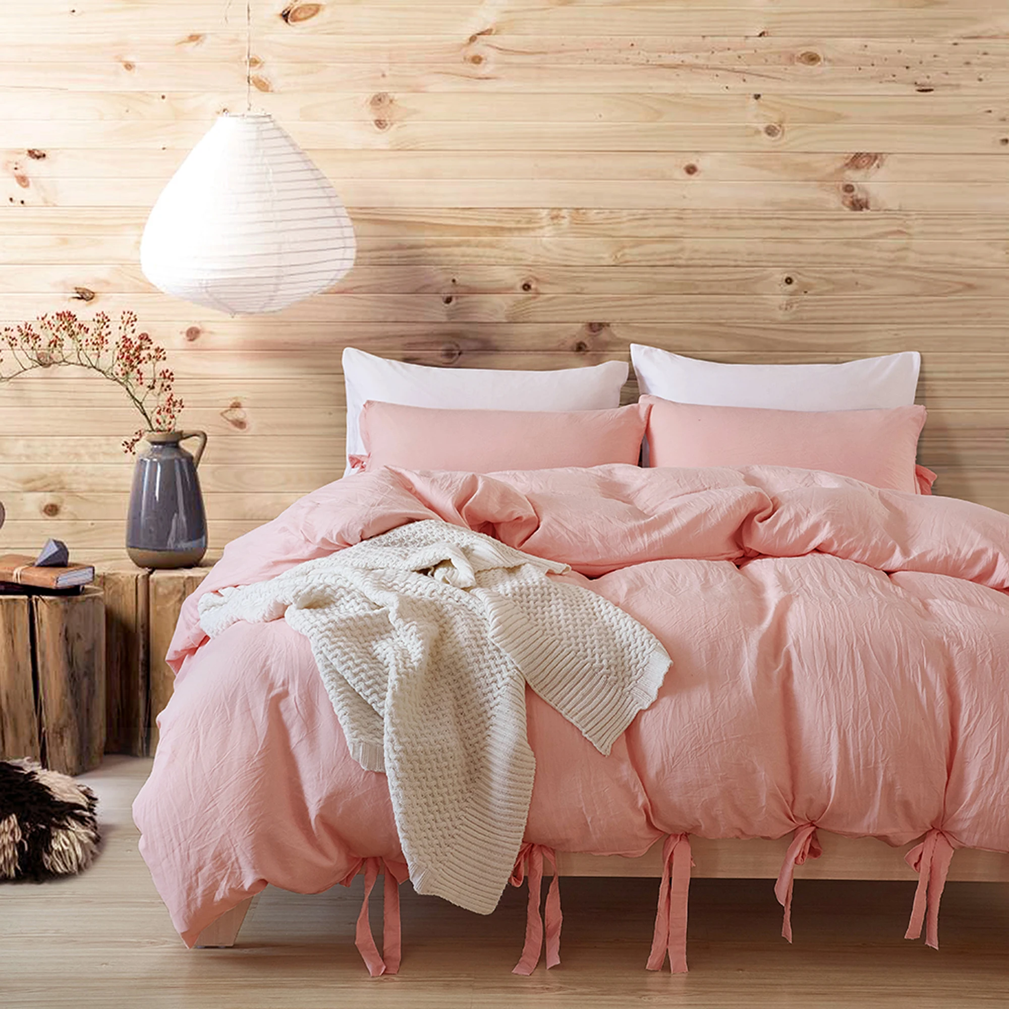 

Romdale Bowknot Duvet Cover 100% Washed Microfiber Ultra Soft Butterfly Bow Tie Bedding Set