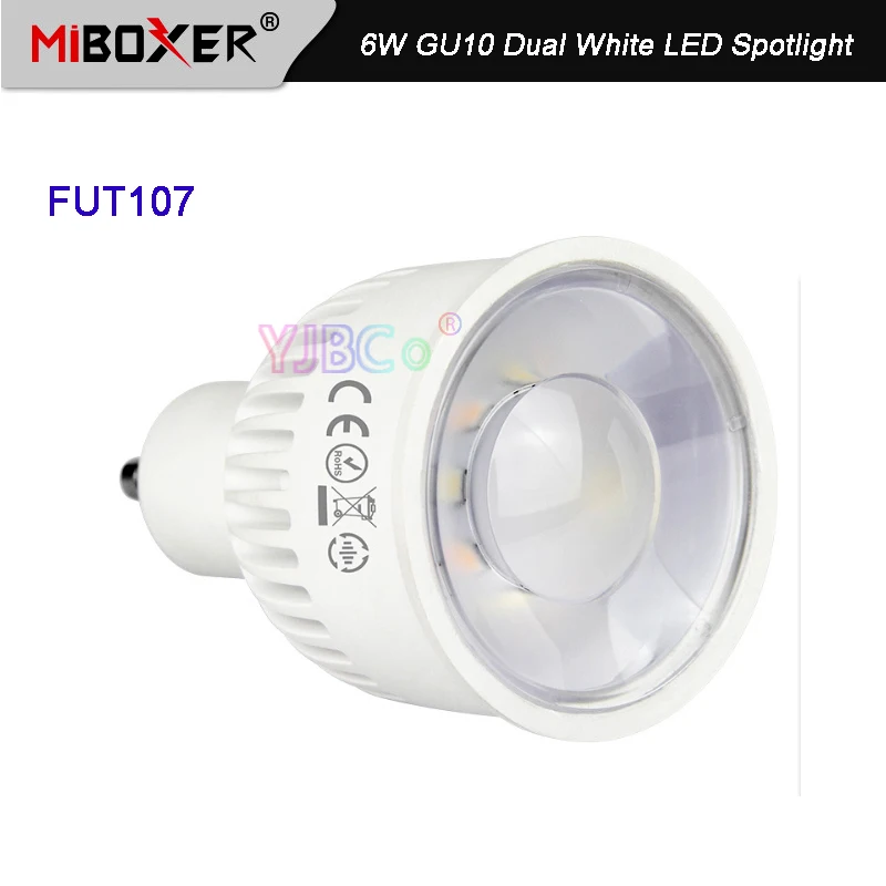 

Miboxer Dual White 6W GU10 LED Spotlight FUT107 Dimmable Color temperature led Bulb lamp for Bedroom Restaurant Cook room light