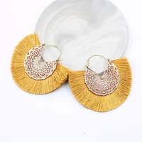 hocole handmade big tassel earrings for women bohemian statement fringed hanging drop dangle earring female 2019 brincos jewelry