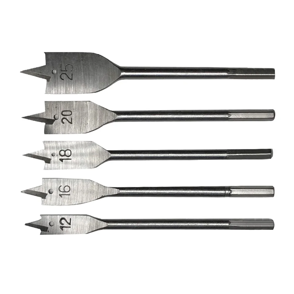 

5pcs Spade Drill Bit Set Universal Hole Cutter Portable Tool Multifunctional Straight Flat Paddle Durable Accessories Home