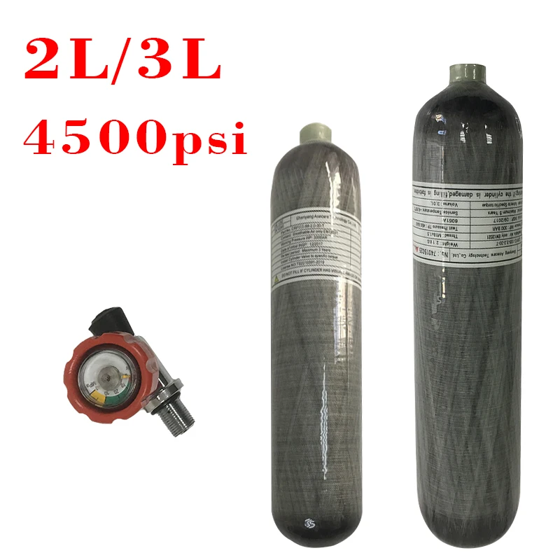 

Acecare 2L/3L Mini Scuba Diving Tank Pcp Air Cylinder 4500Psi Carbon Fiber Tank For Pcp Rifle Condor Valve Underwater Airgun