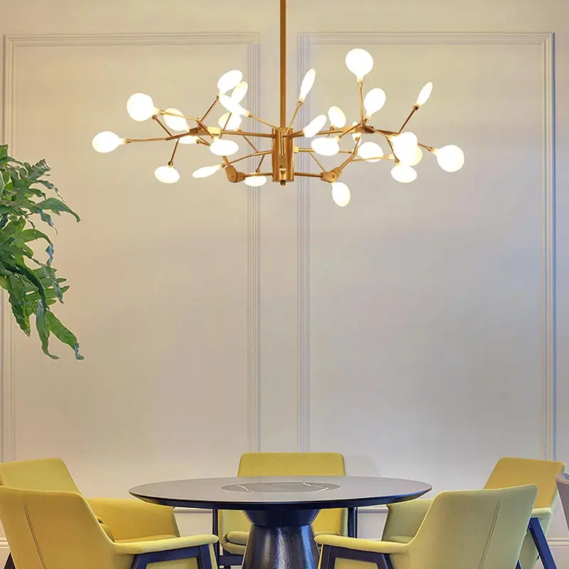 Золотая светодиодная люстра освещение для гостиной лампа Bedoom Кухонные