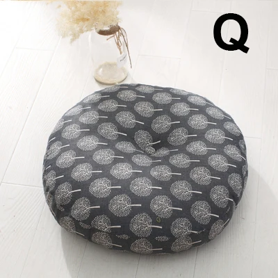 Q Removable& Washable Round Shape Cotton Linen Seat Cushion with Core Tatami Cushion Pillow Home Decoration Soft Car Sofa Cushion - Цвет: Q