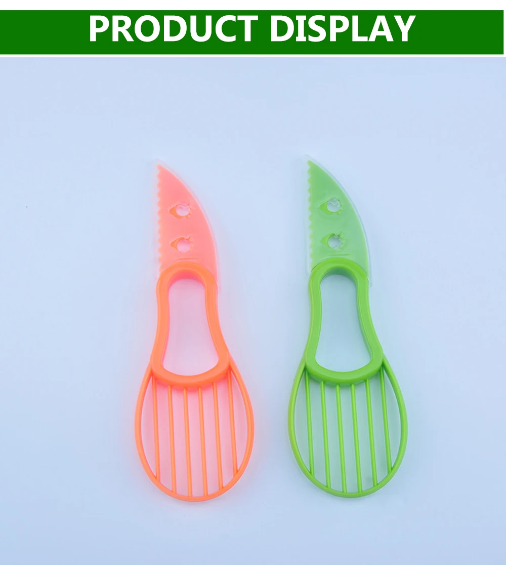 

3-in-1 Avocado Slicer Shea Corer Butter Fruit Peeler Cutter Pulp Separator Plastic Knife Kitchen Vegetable Tools Gadgets