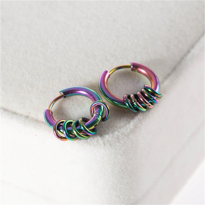 Fashion Earrings Men's Round Titanium Steel Jewelry Accessories Hipster Rock Style Punk Circle Women | Украшения и аксессуары