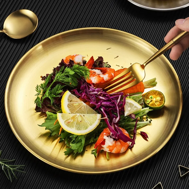 Кухонная тарелка для фруктов закусок десертов поднос хранения из нержавеющей