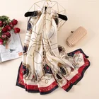 2022 роскошный брендовый летний женский Шарф Модные Качественные мягкие шелковые шарфы женские шали платок Пляжная накидка шелковая бандана
