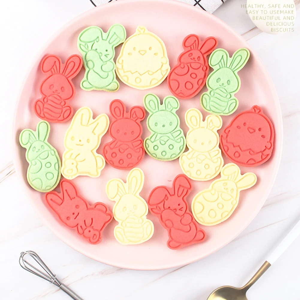 6 шт. DIY легко чистить Кухня набор резаков для печенья пасхальные Пресс штамп