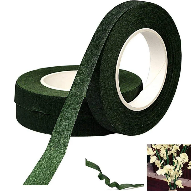 

12 Pcs Floral Tape Florist Stem Wrap Green Tape for Bouquet Flowers and Crafts Making