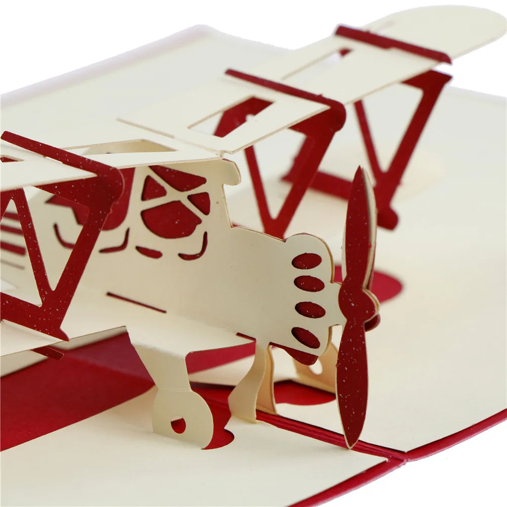 Поздравительные открытки на день рождения модель самолета 3D лазерная вырезка