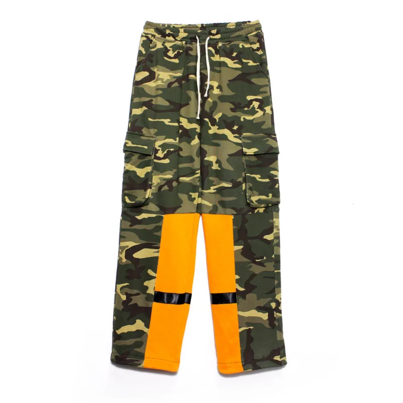

Spring Summer Wide-leg Pants Men's Fashion Retro Pocket Pants Men Cargo Pants Streetwear Loose Tactics Camo Pants Mens Trousers