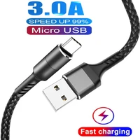 metal housing braided micro usb cable durable high speed charging usb type c cable lightning for iphone samsung smart phone