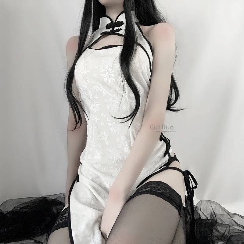 Бархатная ночная рубашка Чонсам в стиле ретро сексуальное нижнее белье аниме