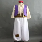 Костюм Аладдина и волшебной лампы, костюм Аладдина, мужская шляпа для взрослых, топ, жилет, штаны, комплект одежды, костюм, косплей, Хэллоуин Вечеринка