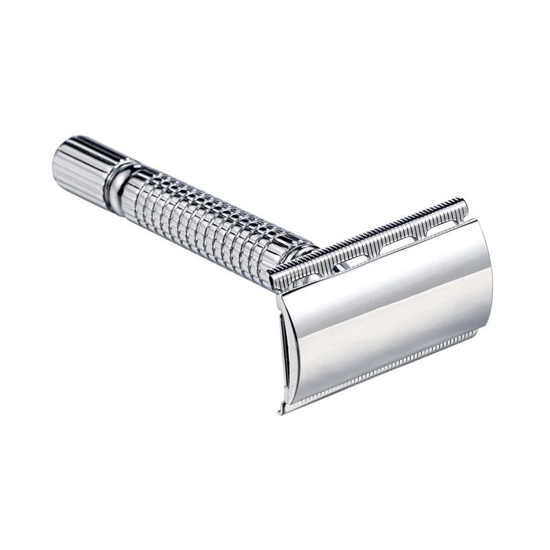 1 Бритва+ 1 лезвие, Мужская бритва со стальными ручками, безопасная бритва, бритва с двойными краями, ручная бритва, дорожная посылка