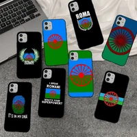 gypsy romani roma flag phone case for iphone 11 12 13 mini pro xs max 8 7 6 6s plus x 5s se 2020 xr cover