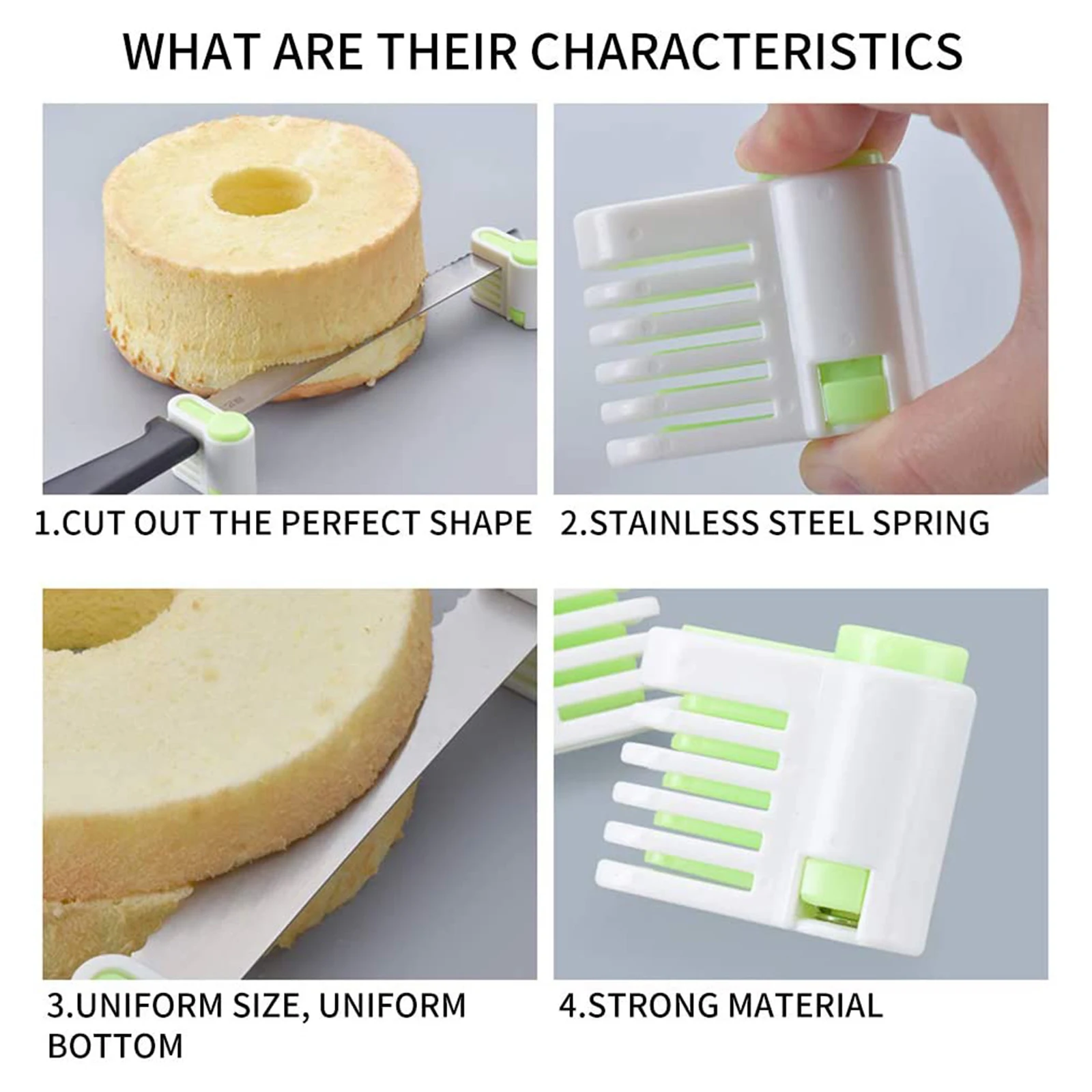 

2pcs/pack Cake Slicer Cutter 5 Layers Cake Bread Leveler Slicer Set Diy Fixator Cutting Tools Kitchen Cake Accessories