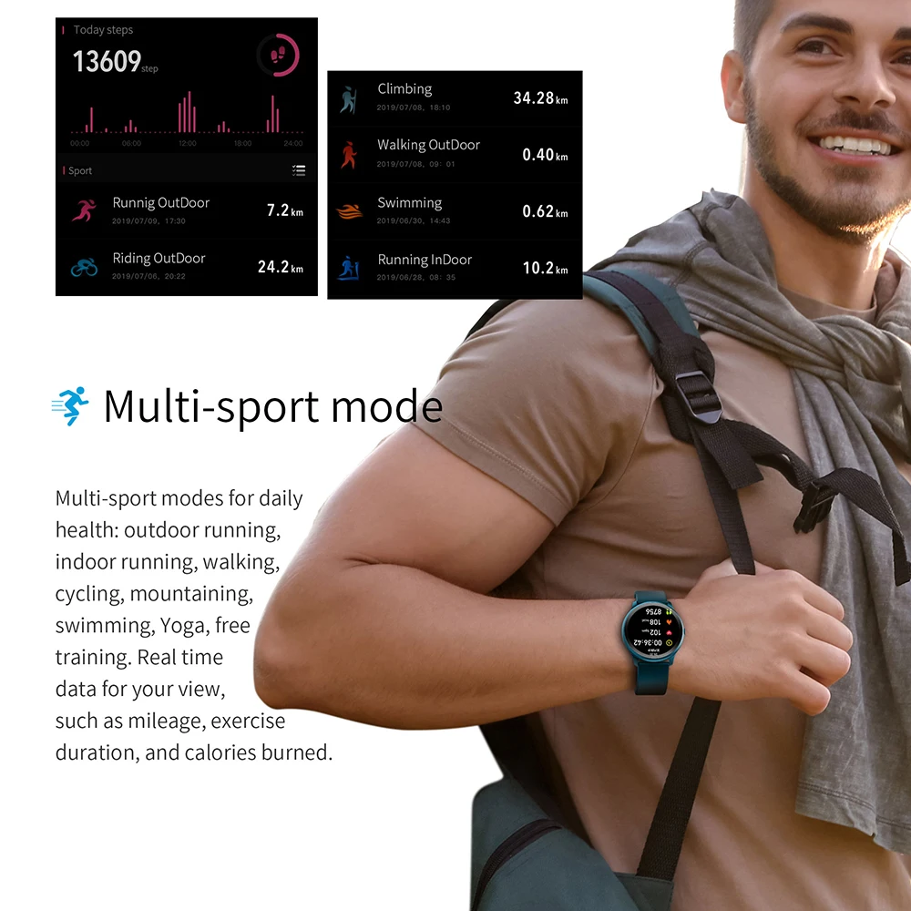 Смарт-часы KINGWEAR KW13 мужские с пульсометром AMOLED-дисплеем 1 2 дюйма