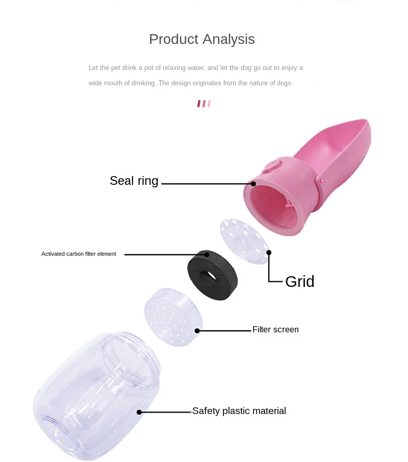 

Portable Dog Cat Pet Water Bottle Cup Drinking Travel Outdoor Feeder Dispenser foldable