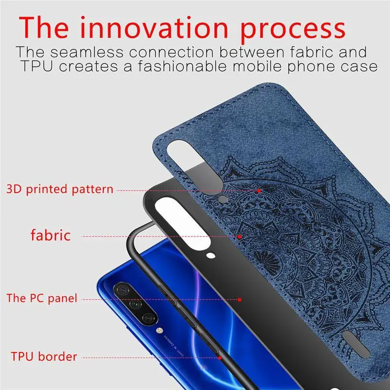 Тканевый чехол из ТПУ для Xiaomi Redmi Note 8 7 Pro 7A 6A K20 Mi 9 A2 Lite F1 с рисунком мандалы задняя