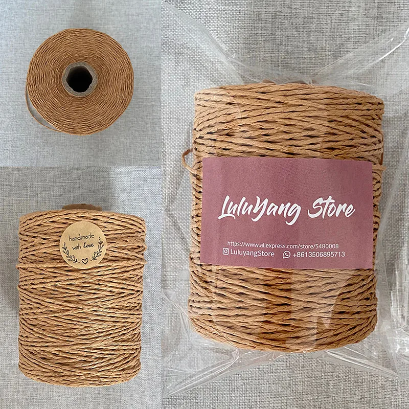 1 рулон = 280 м натуральная солома-рафия пряжа для лета ручная вязка крючком шапка
