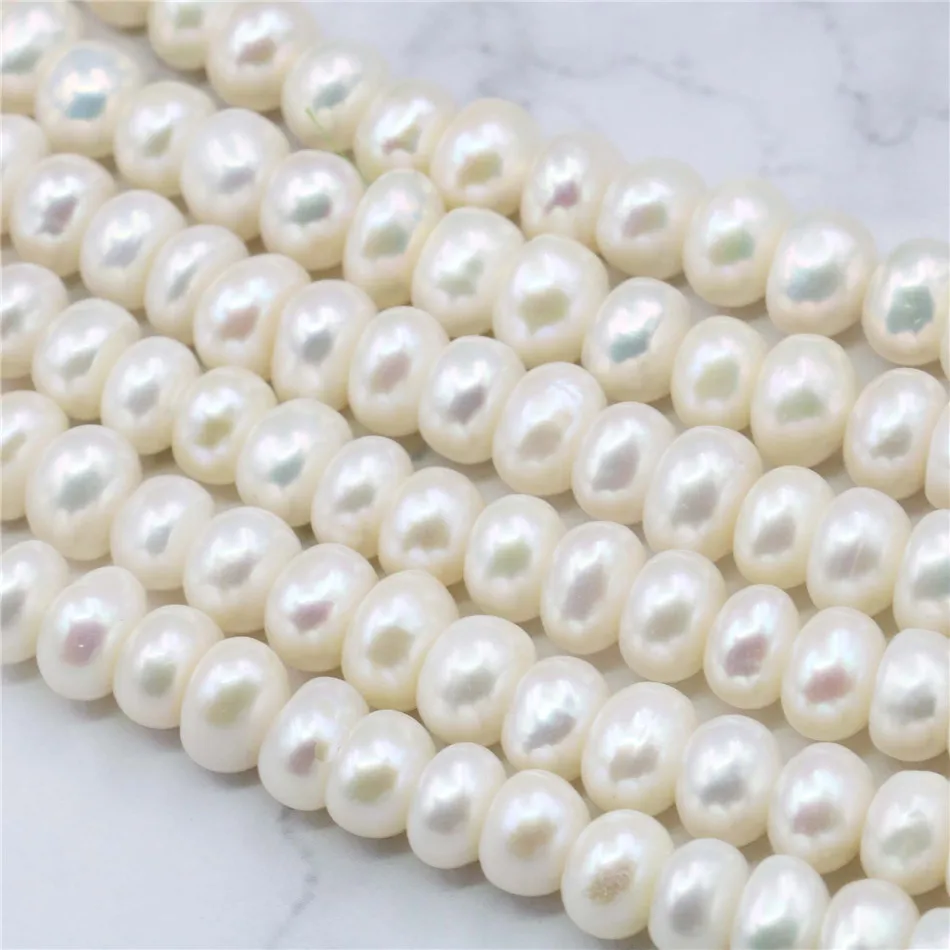 Белый пресноводный жемчуг акоя 6*8 мм жемчужные ракушки свободные бусины Женские
