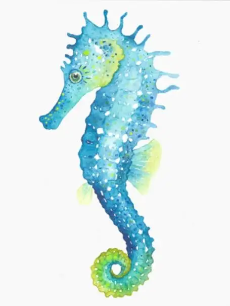 Больше стиля морской животное гиппокампус искусства большой размер