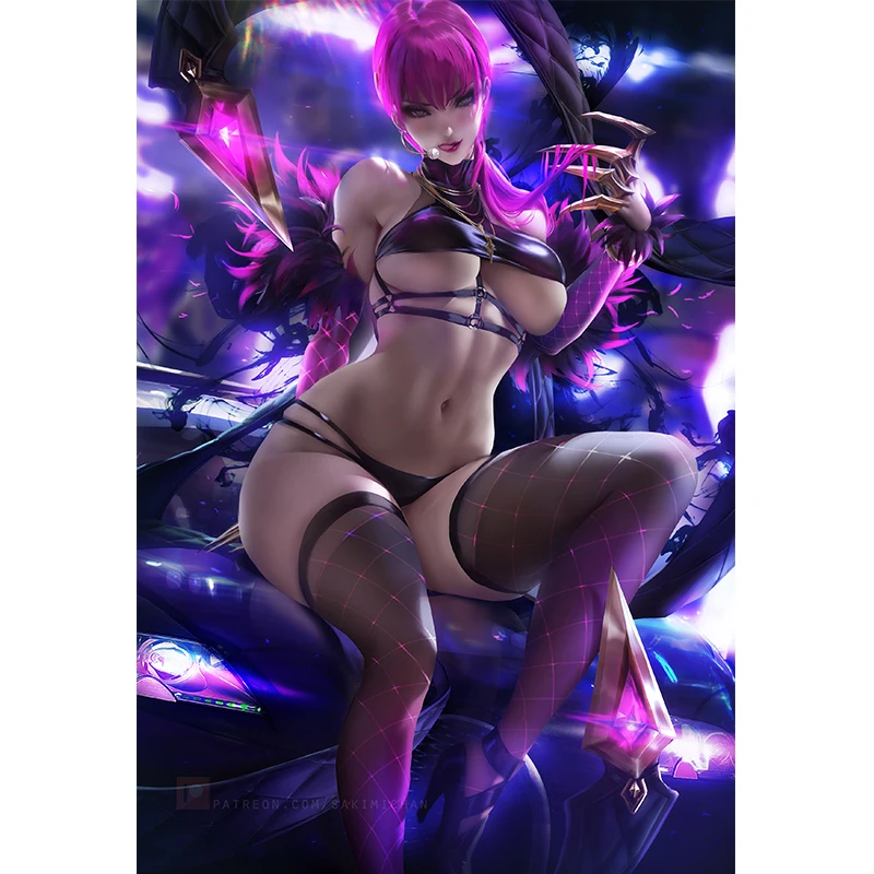 Печатная игра KDA Evelyn Ari Thunder сексуальная девушка Искусство Холст Плакат на заказ