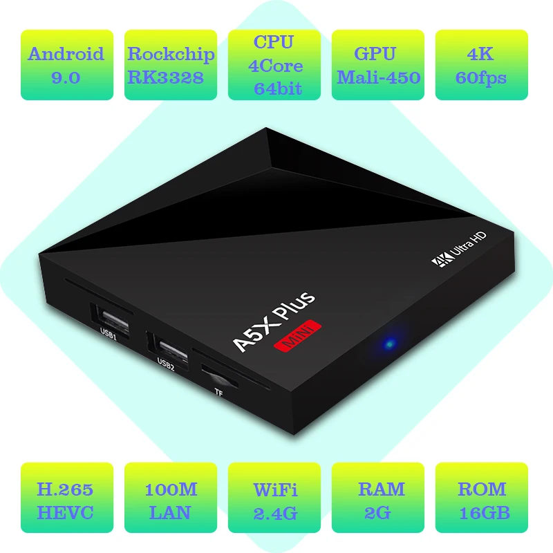 ТВ-приставка TT RK3328 A5X PLUS Android 9 0 смарт-ТВ-приставка с четырехъядерным процессором 2