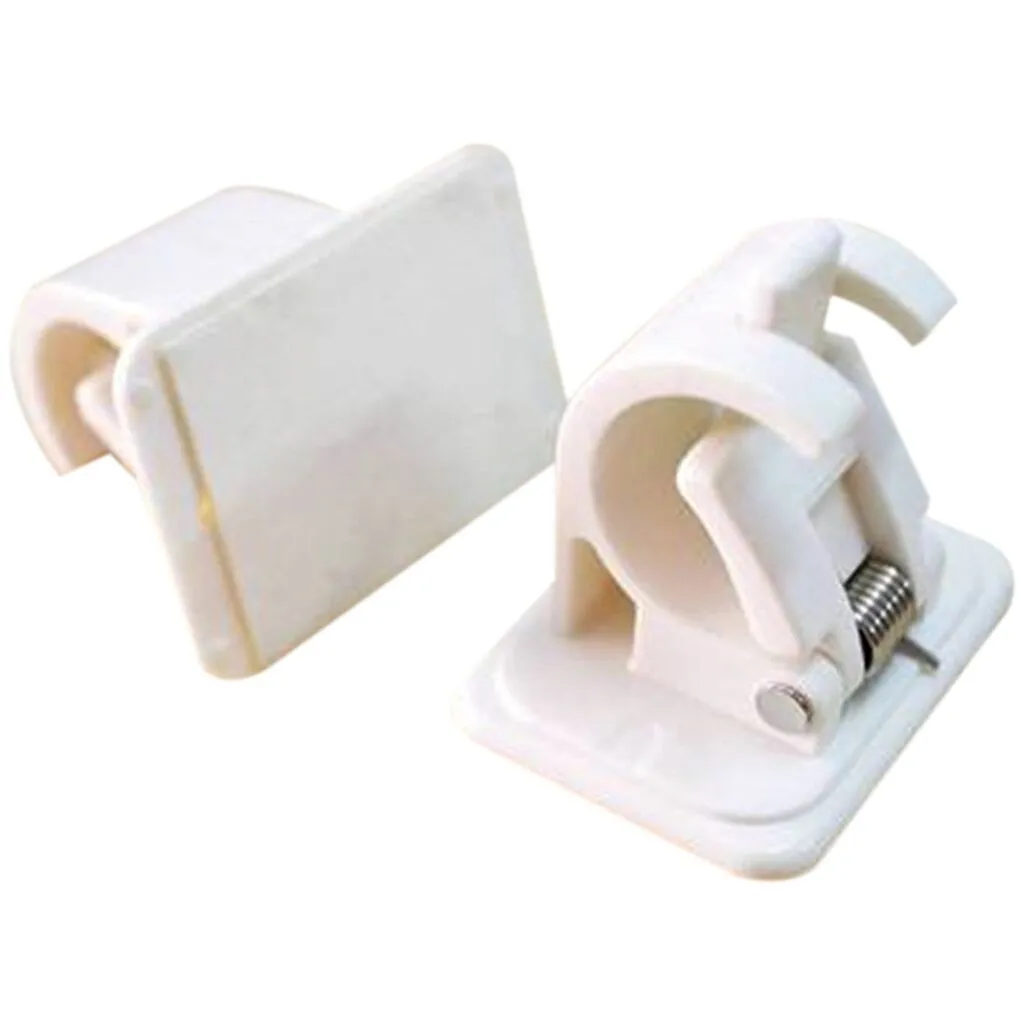 

2PC Door Hook Self Adhesive Hooks Rod Bracket Pole Drapery Hook Holders