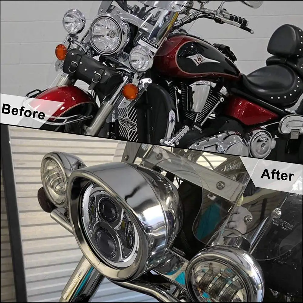 7 дюймов черный с козырьком Тип мотоцикл отделка кольцо для Harley Davidson 12 14 FLD 86 FLST 83 13