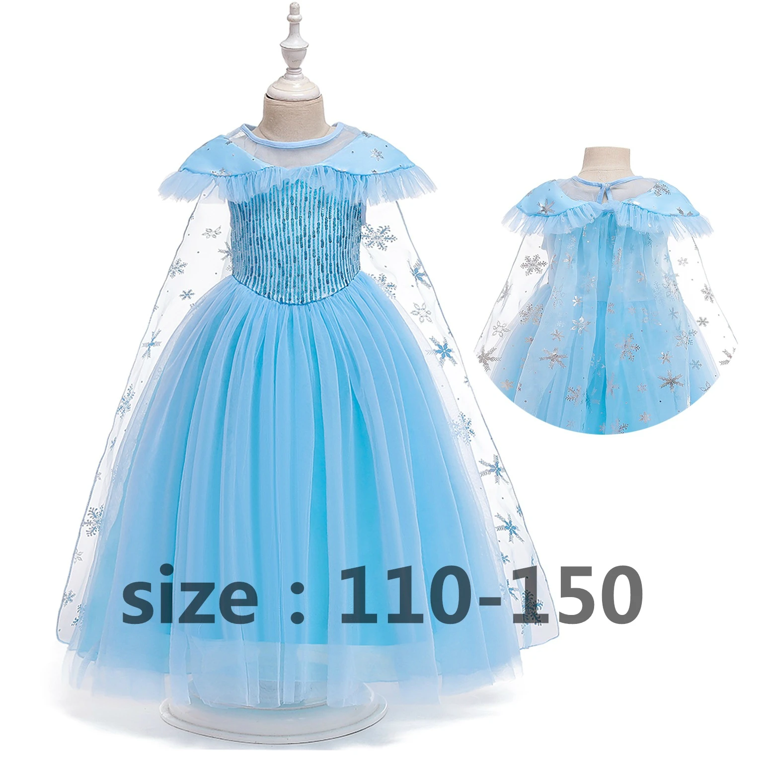 Детское официальное платье для выступления 2020 воротник Питера Пэна длинное