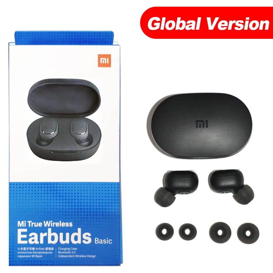 Global Version Оригинальные беспроводные наушники Xiaomi Redmi Airdots TWS, наушники с громкой связью, голосовое управление, Bluetooth 5,0, шумоподавление, управление AI - Цвет: Global Version