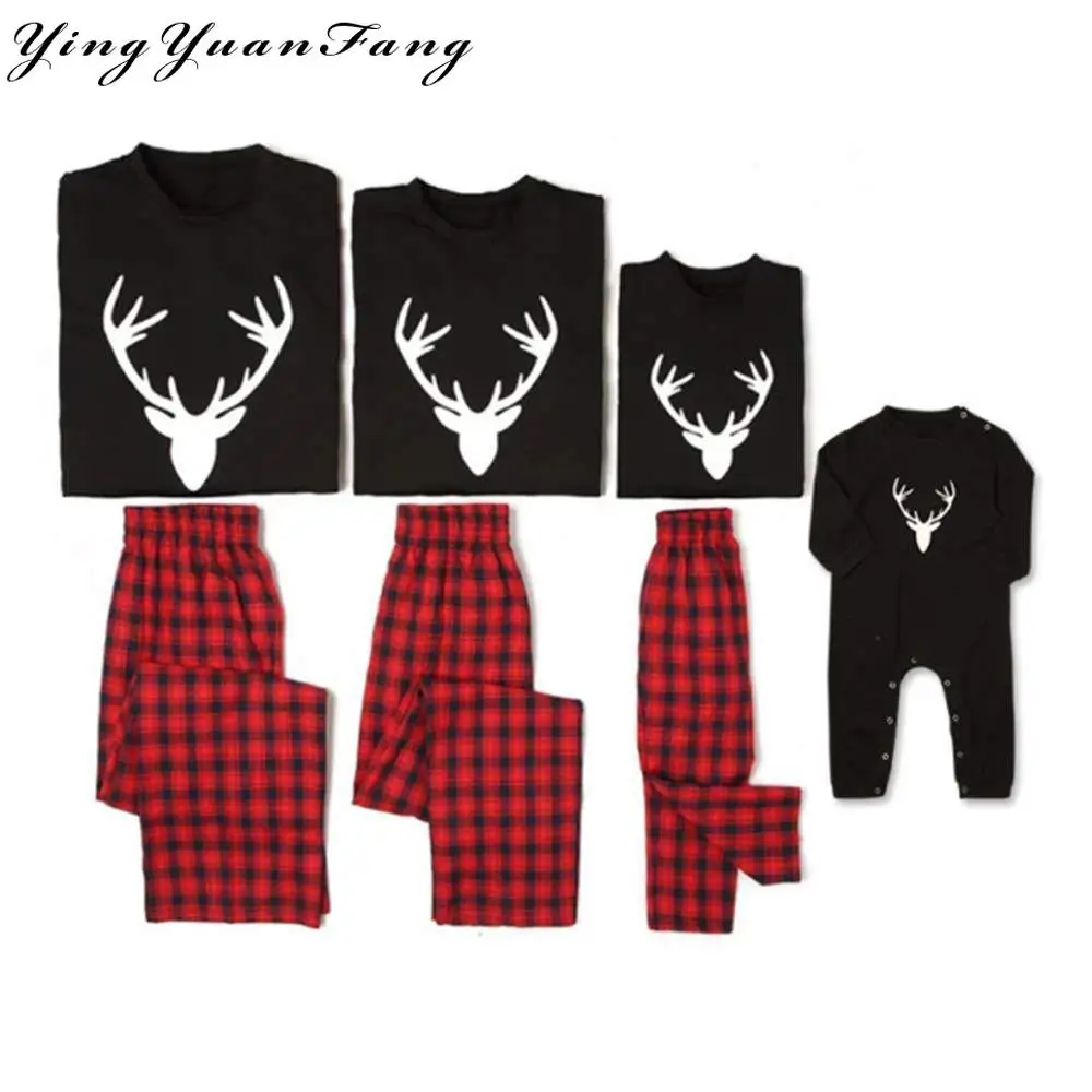 Рождественский семейный пижамный комплект Рождественская одежда костюм для