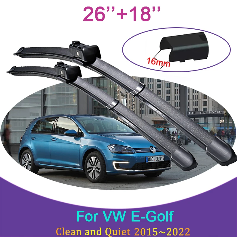 

Для VW E-Golf 2015 ~ 2022 2016 2017 2018 два бескаркасных резиновых стеклоочистителя, снег, скребок, передняя зерна, автомобильные аксессуары, наклейка