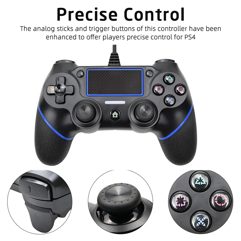 Pictek USB проводной геймпад контроллер для PlayStation 4 PS3 Джойстик Геймпад с двойной