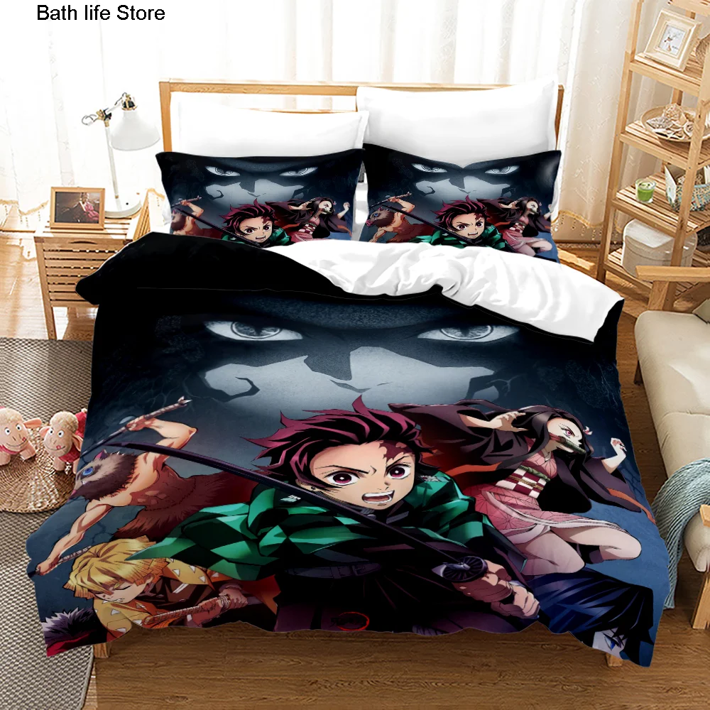 

Demon Slayer Bedding Set Single Twin Full Queen King Size Demon Slayer Bed Set Children Kid Bedroom Duvetcover Sets 3D Print 037