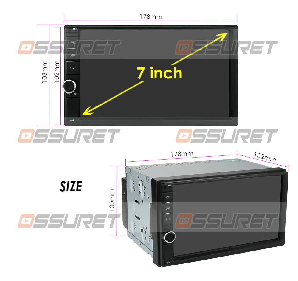 Wi Fi/4G Quad core 2 din 7 дюймов android 10 Универсальный Автомобильный плеер juke qashqai almera x trail