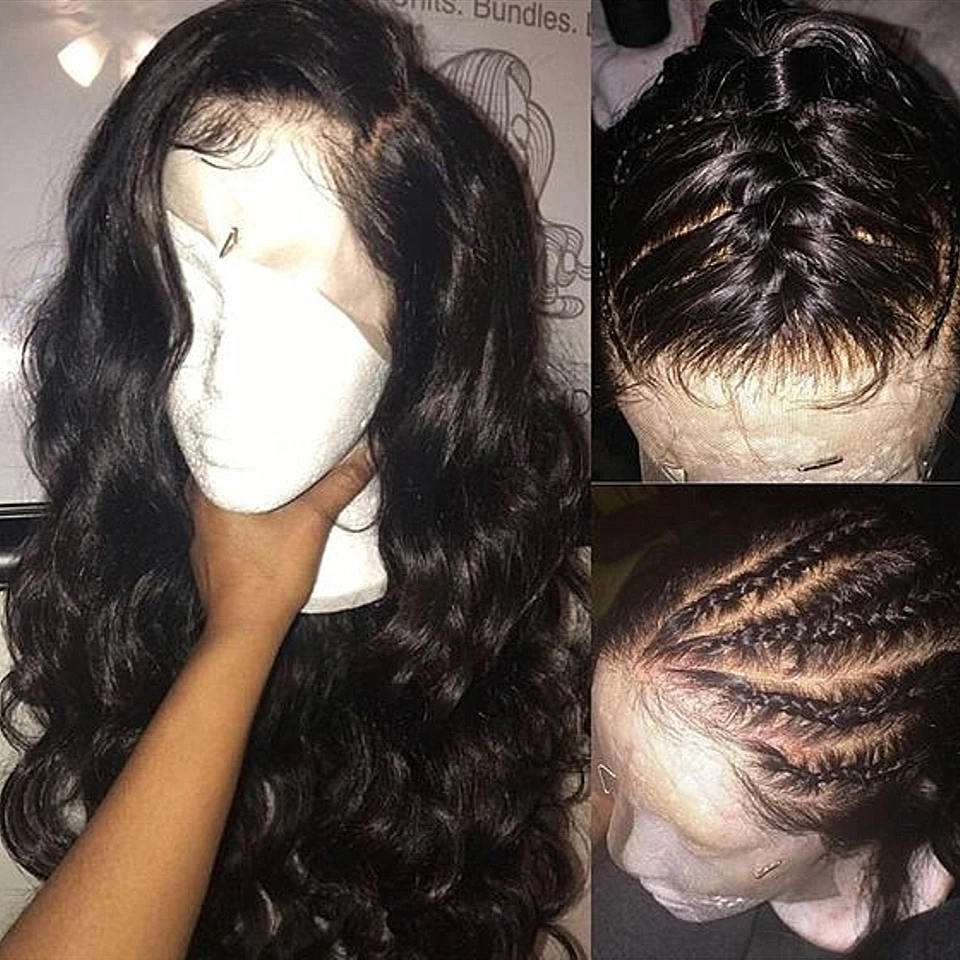 150% полные парики человеческих волос шнурка с волосами младенца Glueless