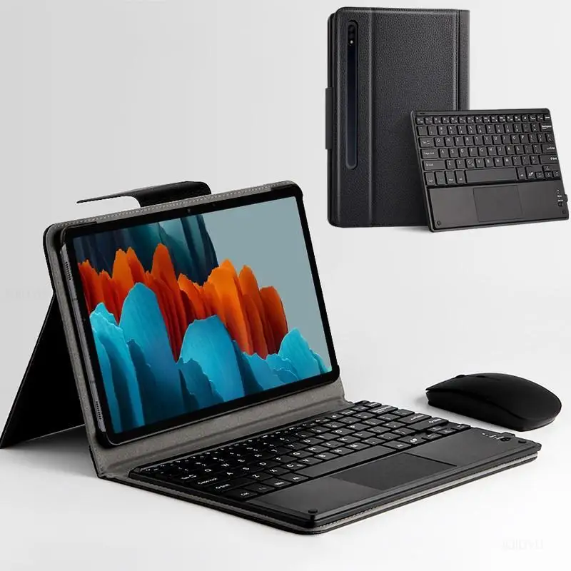 

Case For Samsung Galaxy Tab S7 11" 2020 SM-T870 T875 Tablet Protective Bluetooth keyboard Protector Cover PU Leather Case mouse