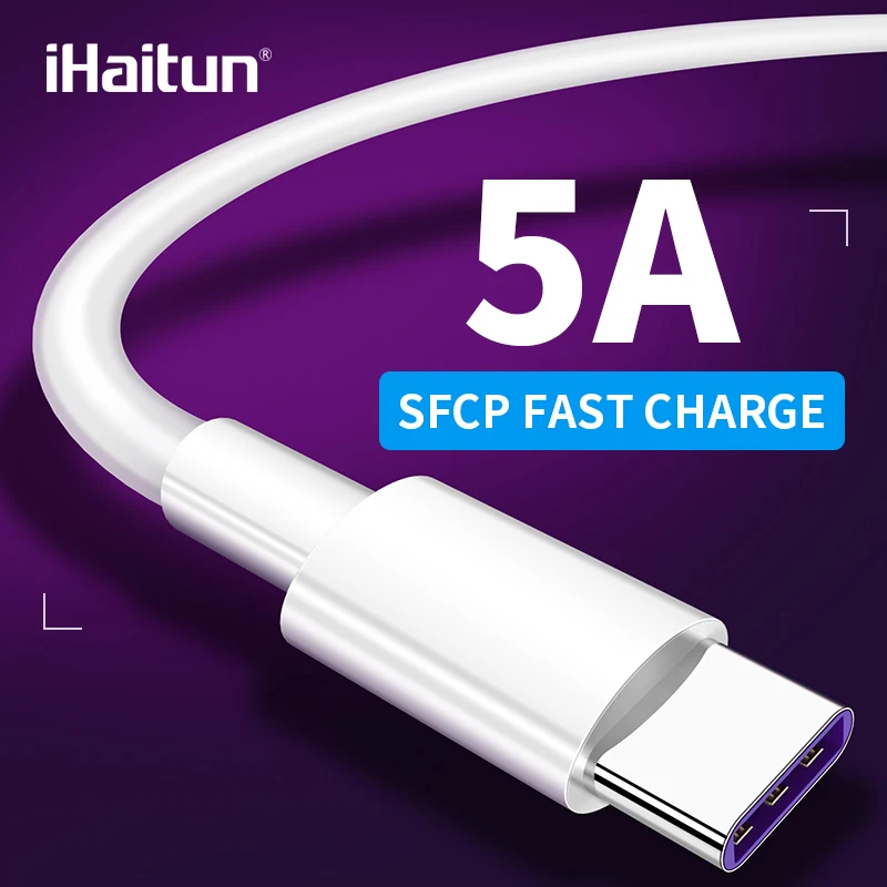 IHaitun 5A type C USB C кабель для huawei P30 Pro mate 20 кабели 3,0 Супер зарядный провод шнур быстрое зарядное устройство для Honor V20 Xiaomi 10