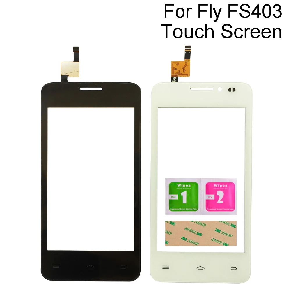 

Панель сенсорного экрана для мобильного телефона Fly FS403 FS 403, дигитайзер сенсорного экрана, инструменты для датчика объектива, 3M Glue