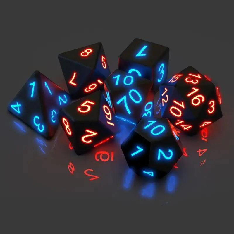 7Pcs Electronic Dice Party Vibration Luminous Set Mix KTV Bar Polyhedral Table Game Rpg Dnd Board Hot | Спорт и развлечения