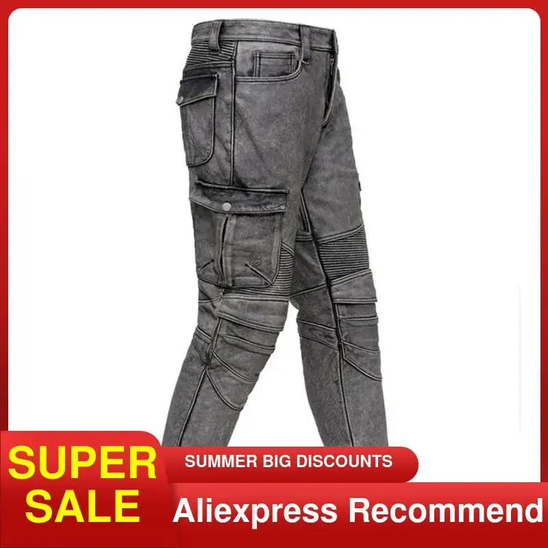 2021 винтажные серые мужские мотоциклетные брюки в американском стиле большого
