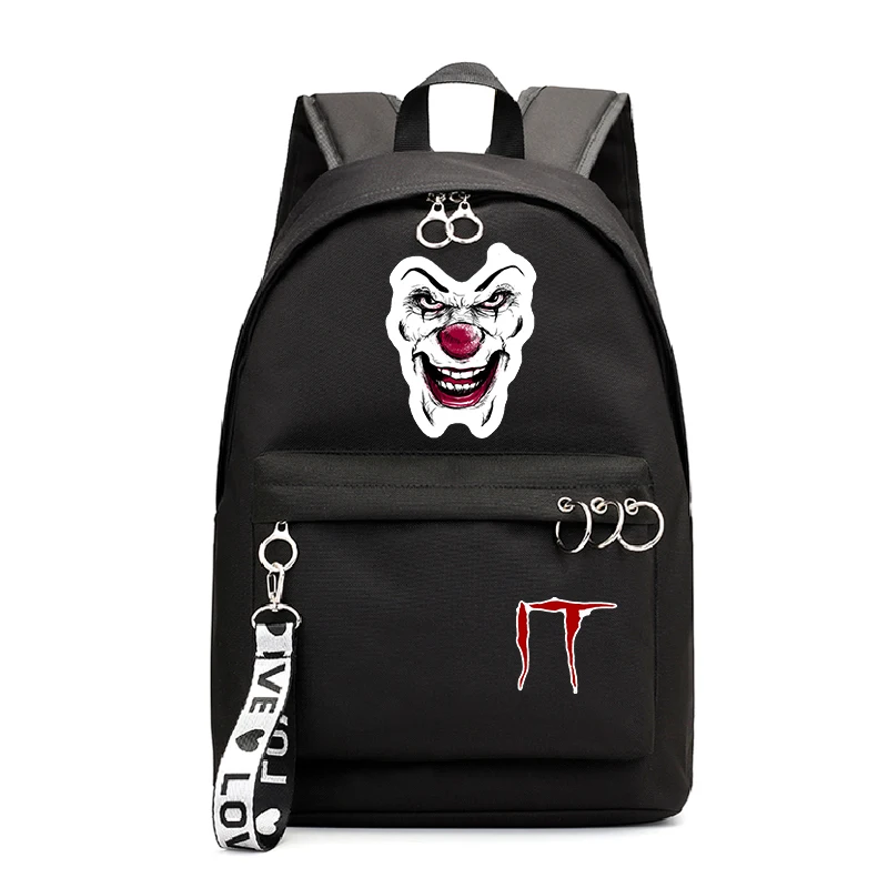 Рюкзак Mochila IT Женский Повседневный с изображением клоуна из фильма ужасов